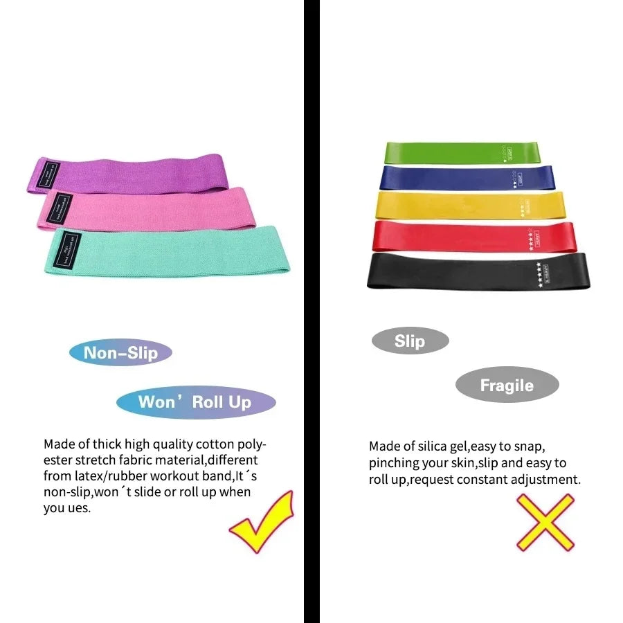 Anti-Slip Resistance Hip Booty Bands Squat Glute Workout Non-slip Trainer Thick Stretch Fitness Strips Loops Yoga Equipment