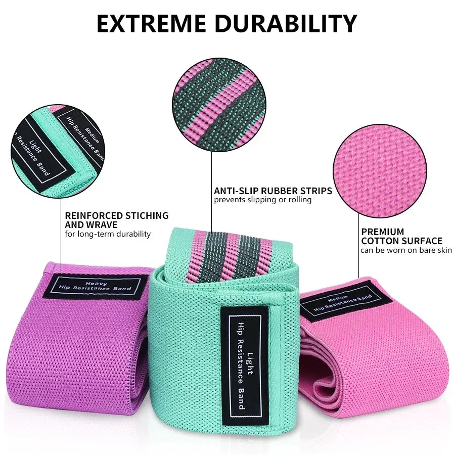 Anti-Slip Resistance Hip Booty Bands Squat Glute Workout Non-slip Trainer Thick Stretch Fitness Strips Loops Yoga Equipment