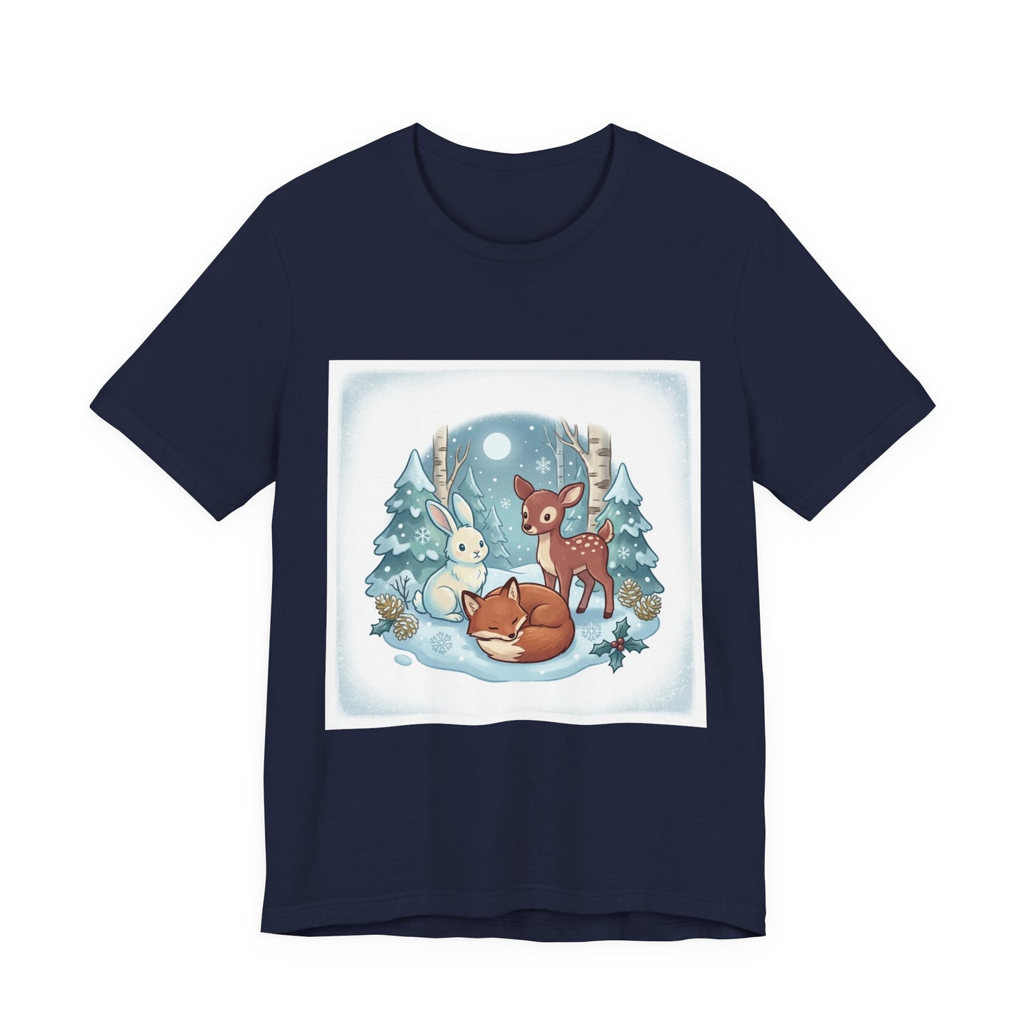 Cozy Winter Forest Animals T-Shirt | cute animal illustration, cozy critter art