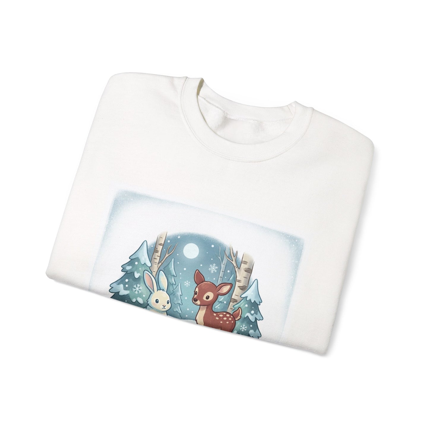 Cozy Winter Forest Animals Sweatshirt | cute animal illustration, cozy critter art