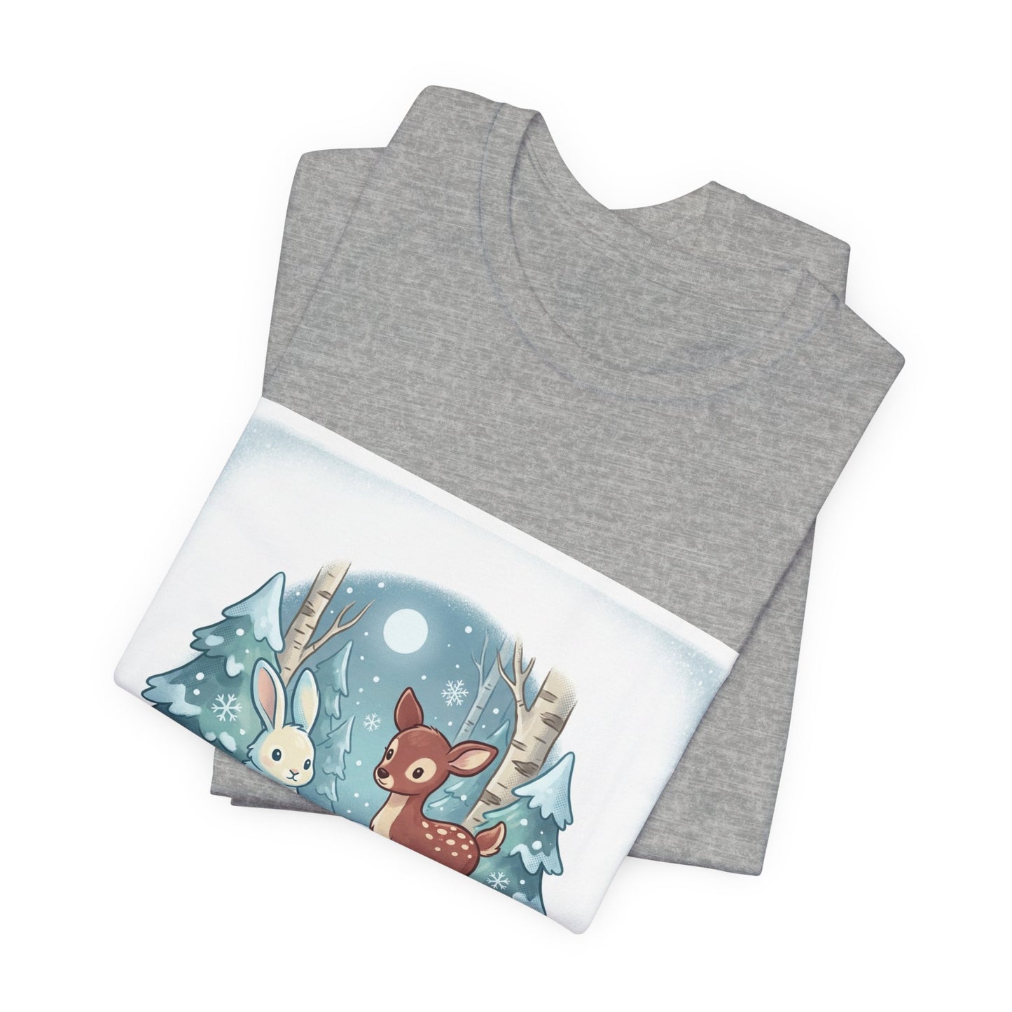 Cozy Winter Forest Animals T-Shirt | cute animal illustration, cozy critter art