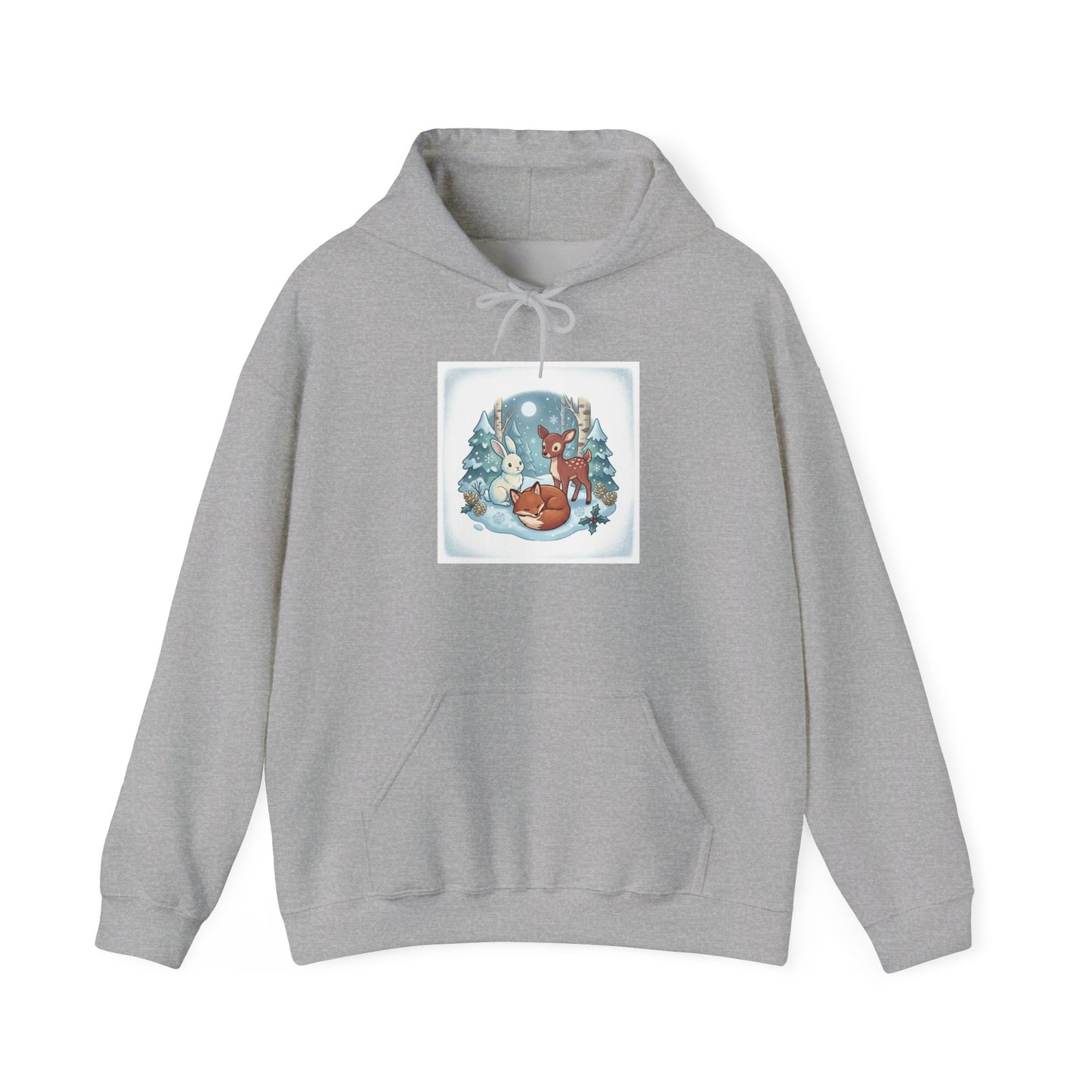 Winter Forest Fox Illustration Hoodie | cute animal illustration, cozy critter art