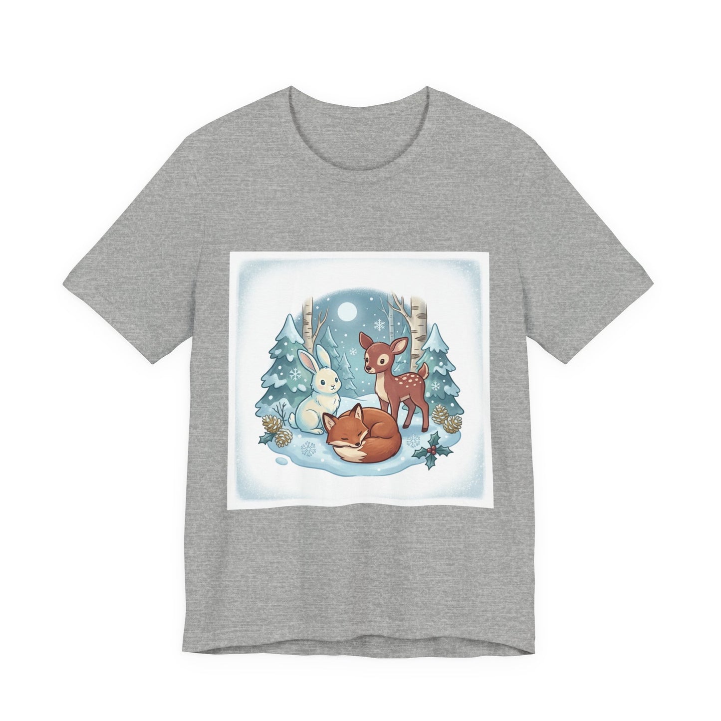 Cozy Winter Forest Animals T-Shirt | cute animal illustration, cozy critter art