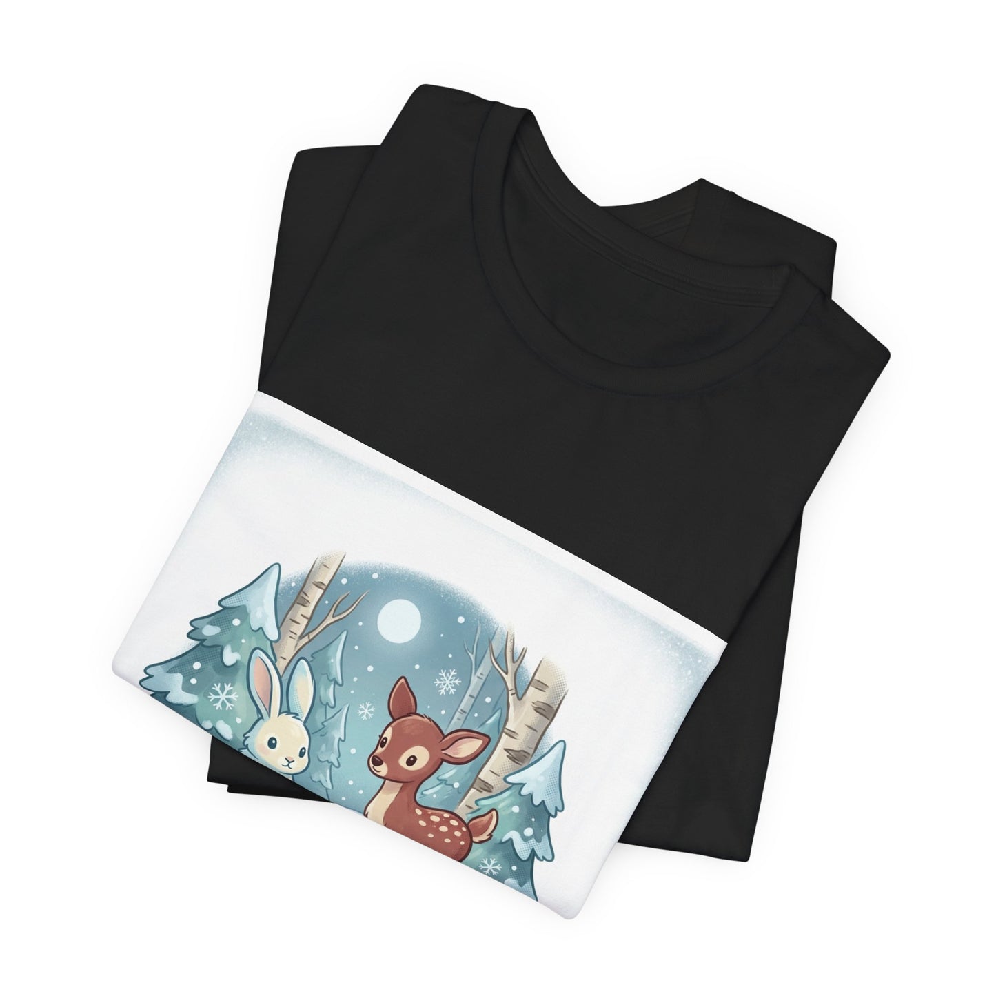 Cozy Winter Forest Animals T-Shirt | cute animal illustration, cozy critter art