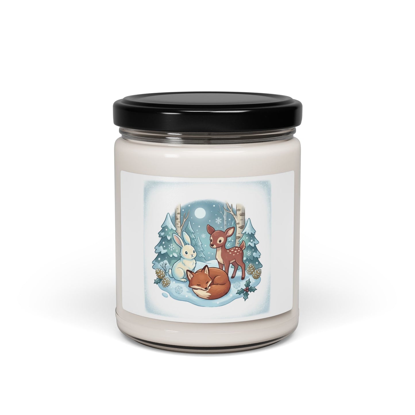 Cozy Winter Forest Critters Candle | Scented Soy Candle