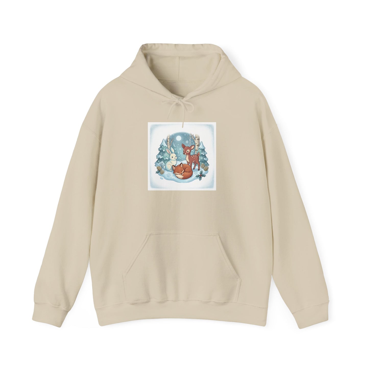 Winter Forest Fox Illustration Hoodie | cute animal illustration, cozy critter art