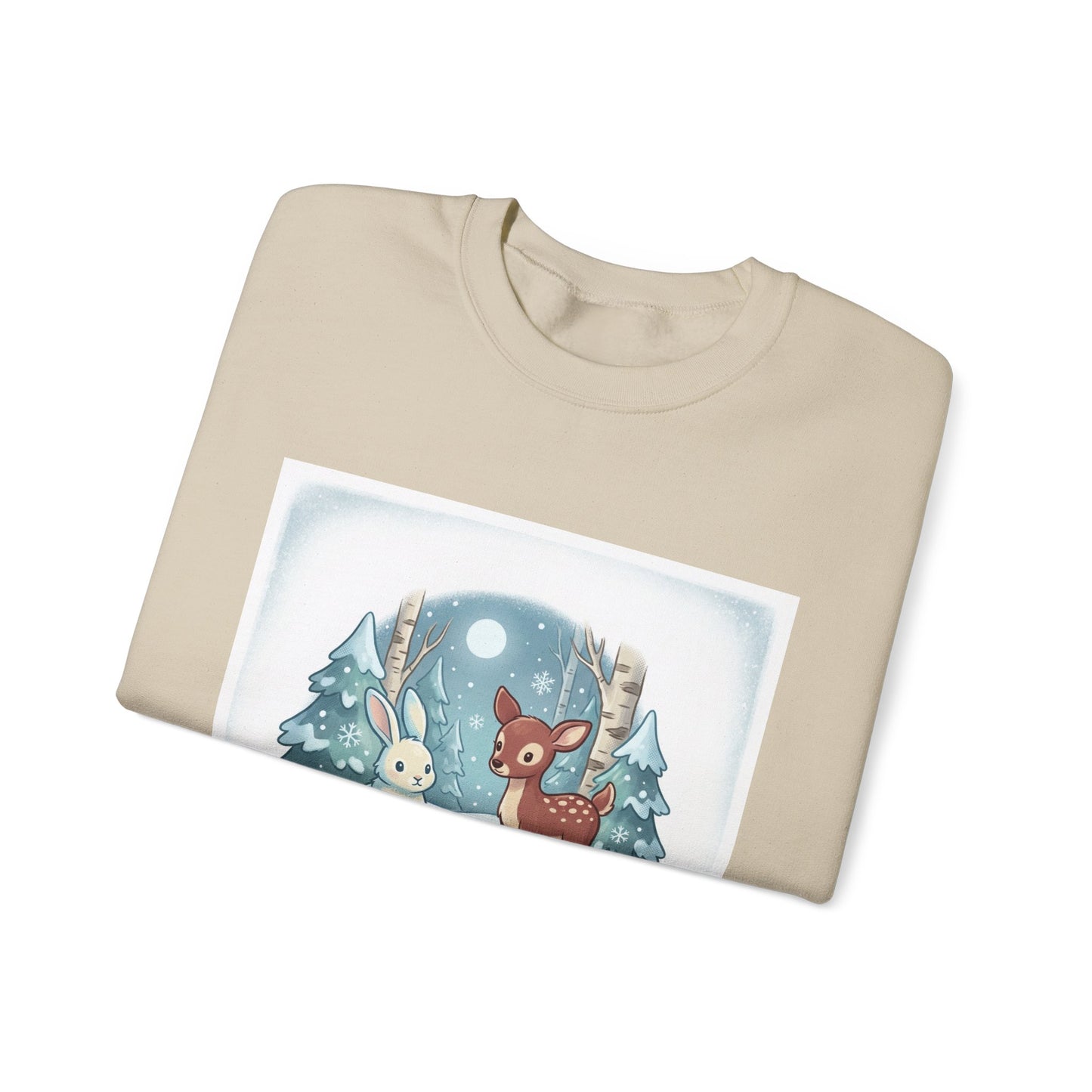 Cozy Winter Forest Animals Sweatshirt | cute animal illustration, cozy critter art