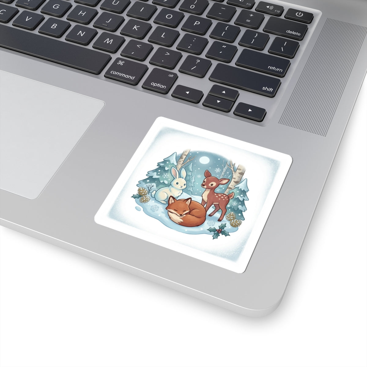 Cozy Winter Forest Critters Kiss-Cut Stickers | Cute Animal Illustration