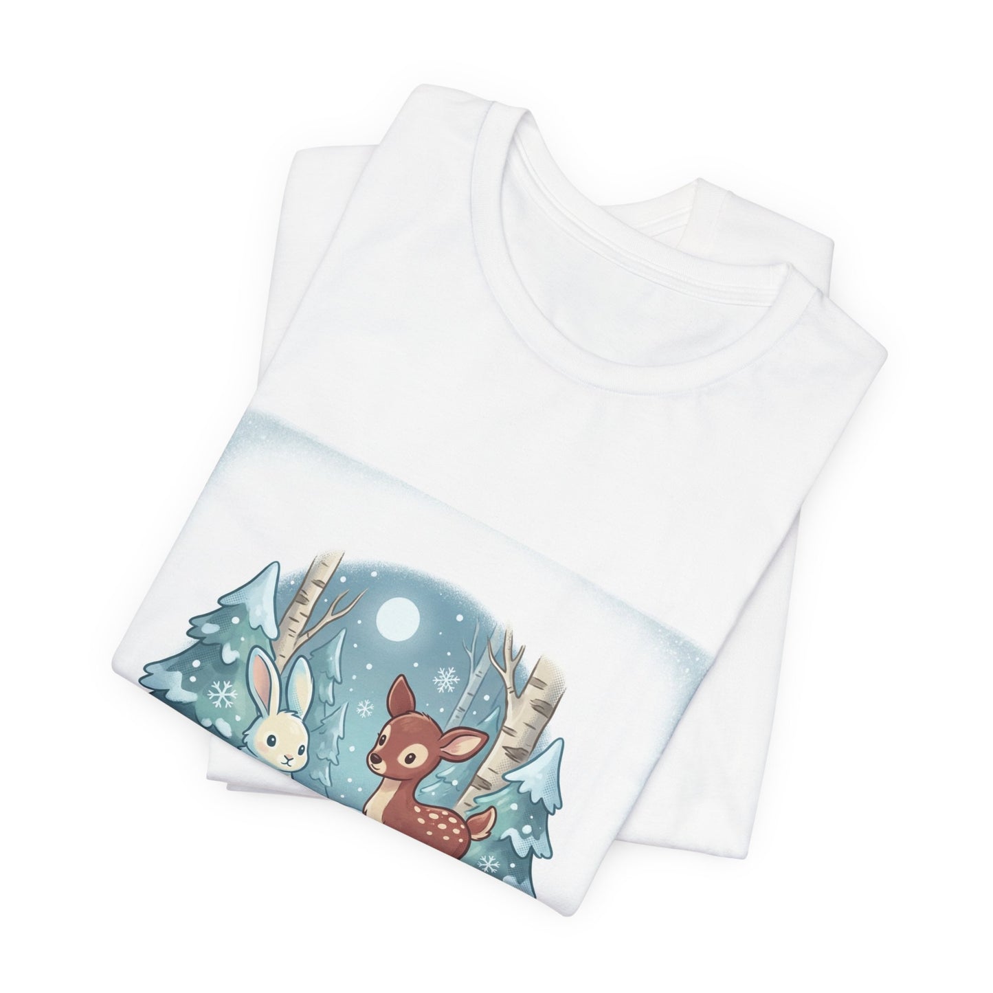 Cozy Winter Forest Animals T-Shirt | cute animal illustration, cozy critter art