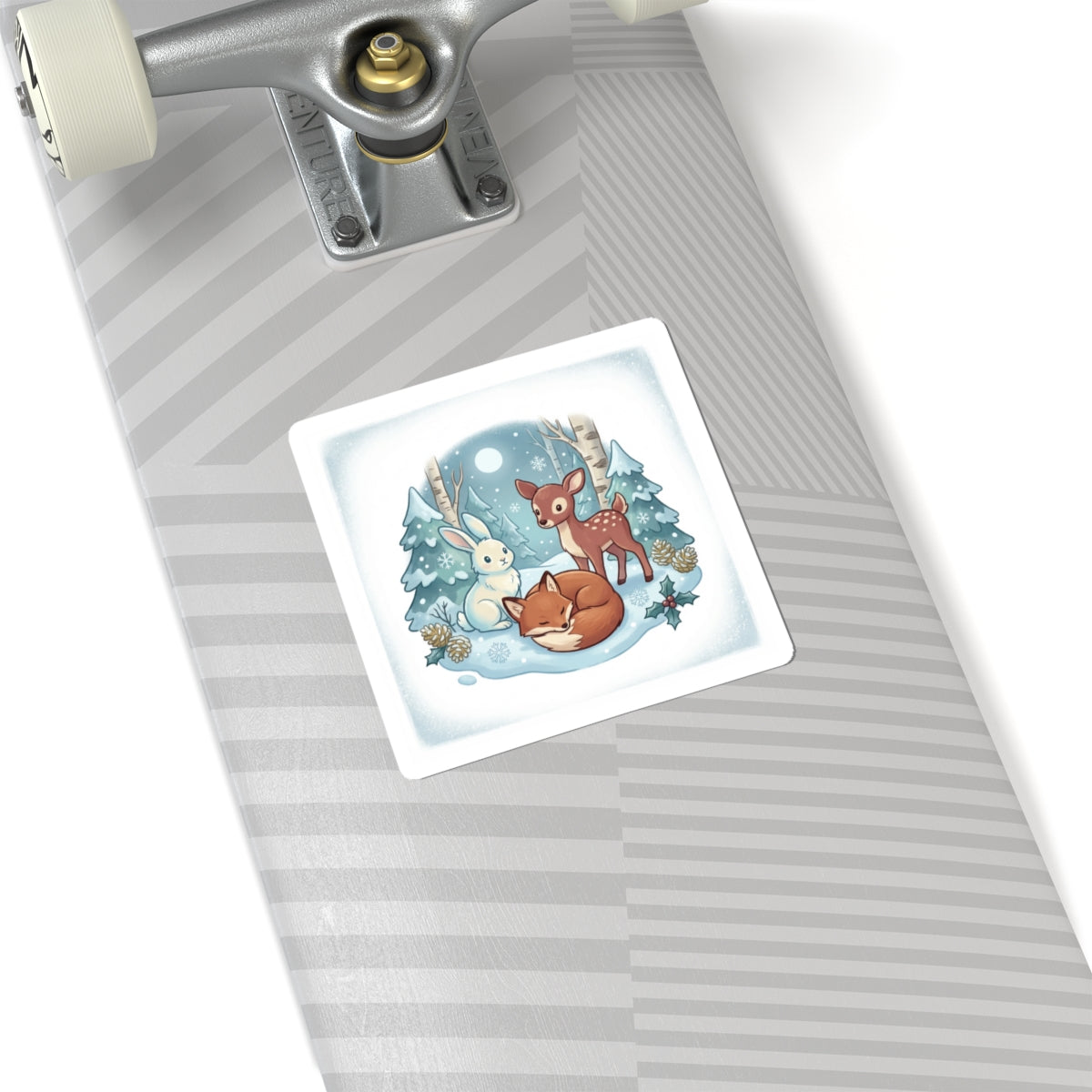 Cozy Winter Forest Critters Kiss-Cut Stickers | Cute Animal Illustration