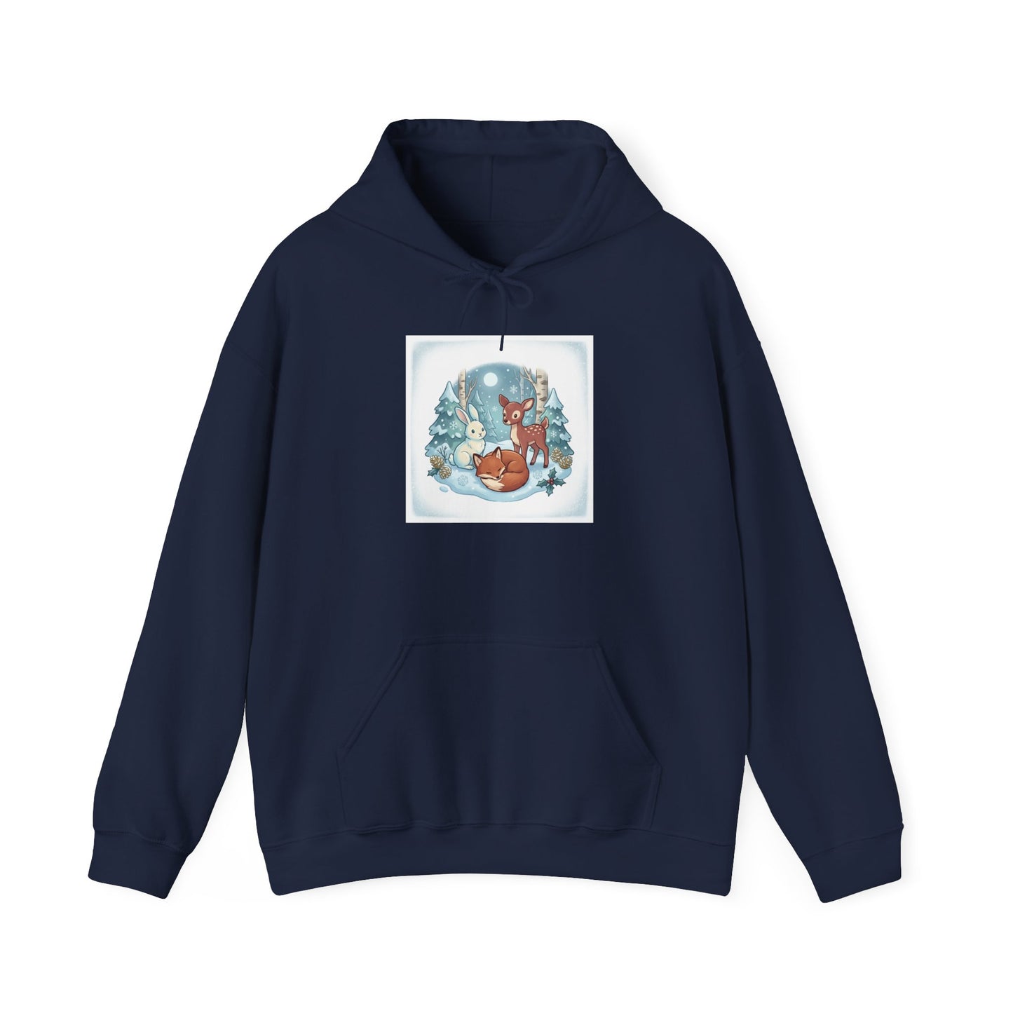 Winter Forest Fox Illustration Hoodie | cute animal illustration, cozy critter art