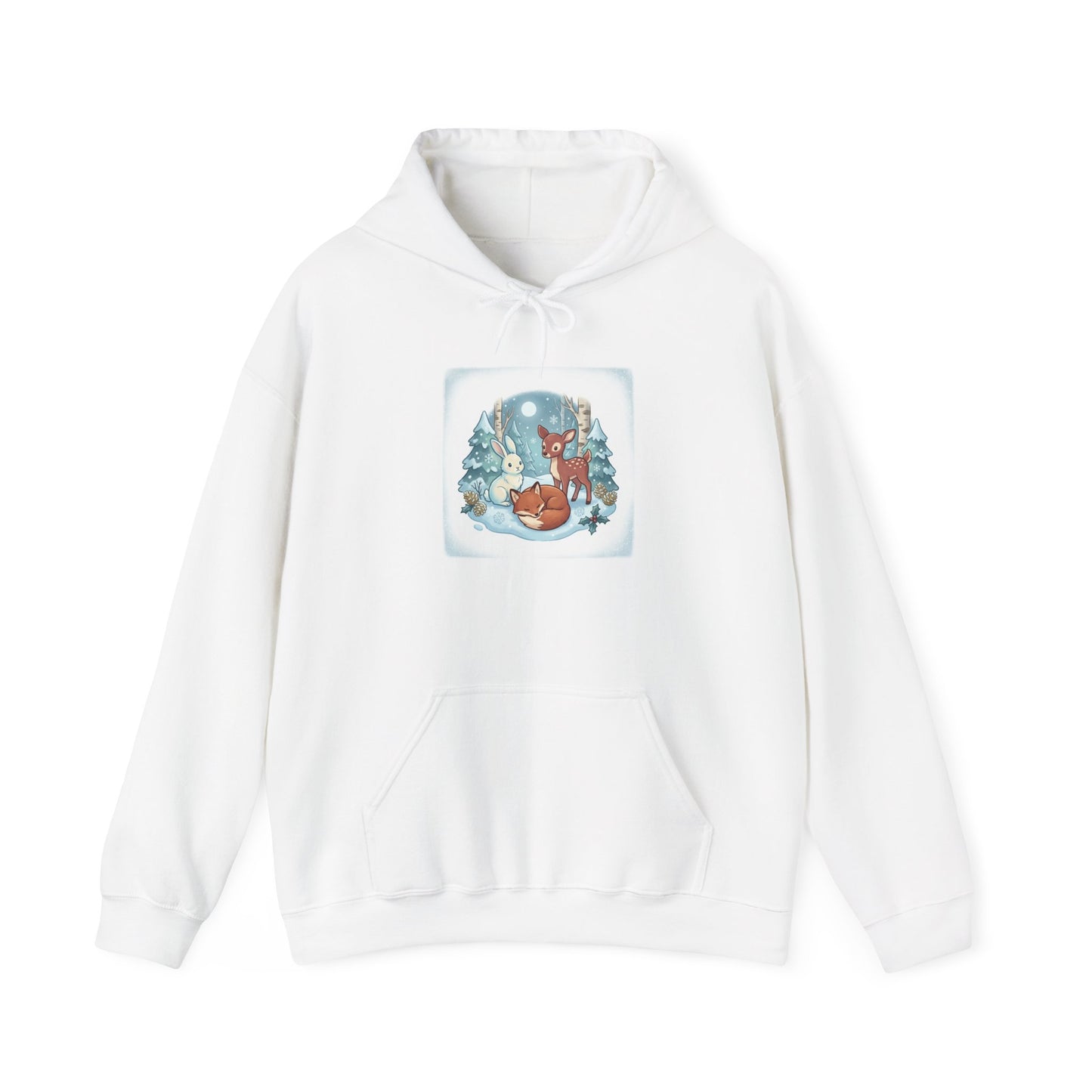 Winter Forest Fox Illustration Hoodie | cute animal illustration, cozy critter art