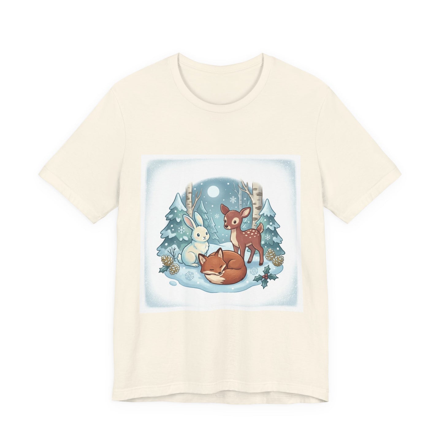 Cozy Winter Forest Animals T-Shirt | cute animal illustration, cozy critter art