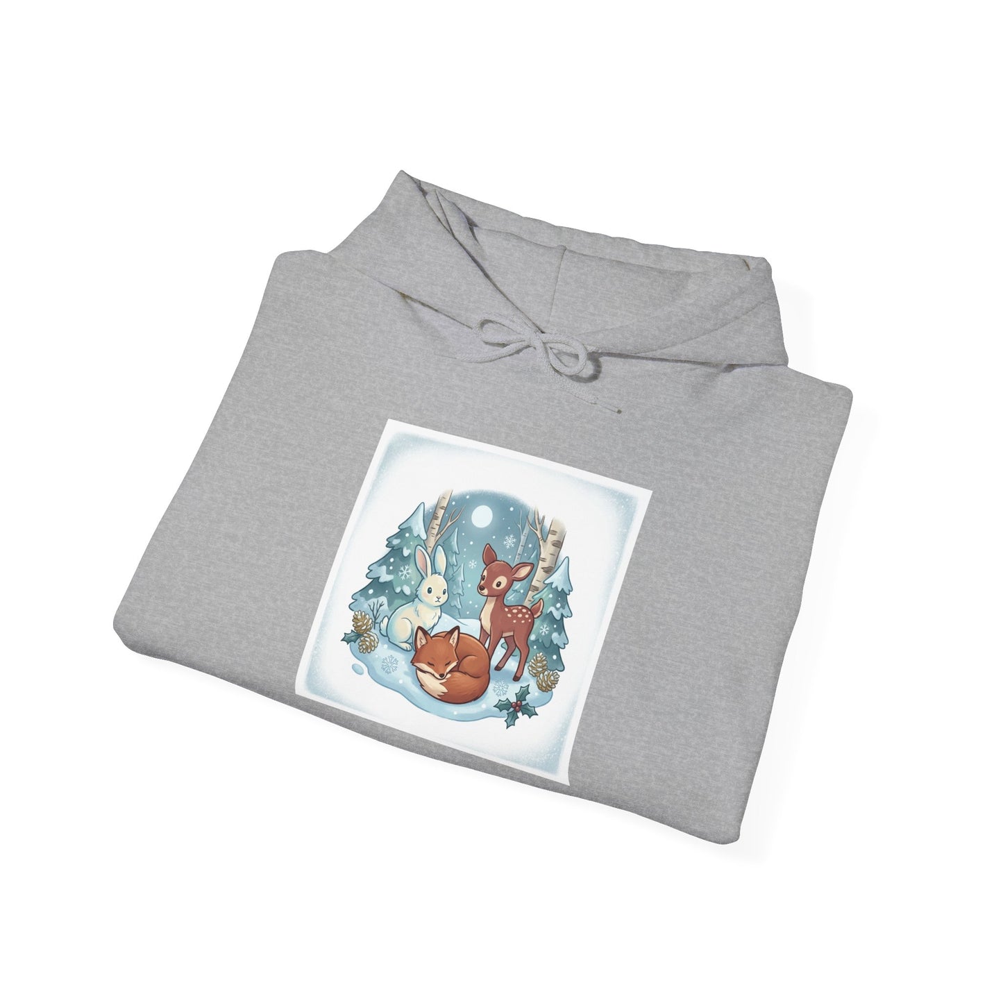 Winter Forest Fox Illustration Hoodie | cute animal illustration, cozy critter art